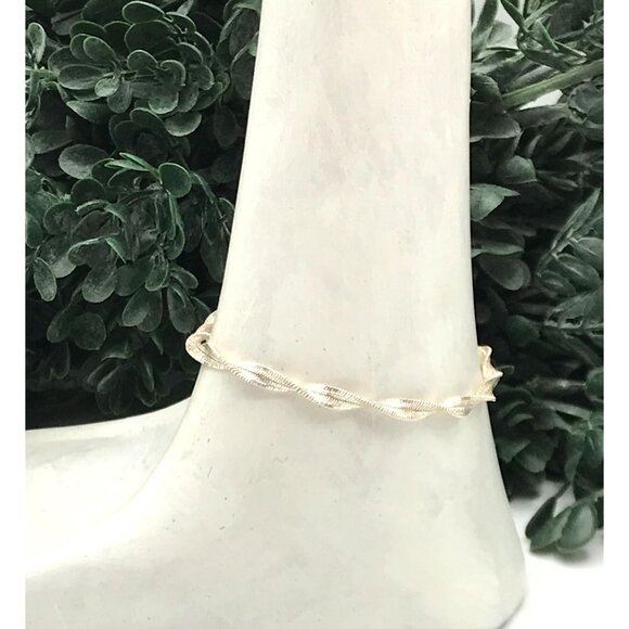 Vintage Style Sterling Silver Twisted Rope Bracelet With Lobster Clasp 6.5" - Picture 3 of 4